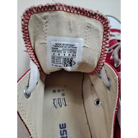 Converse Chuck Taylor All Star 6/8 Low Top Lace Up Red Canvas Skate Sneaker - Picture 8 of 8